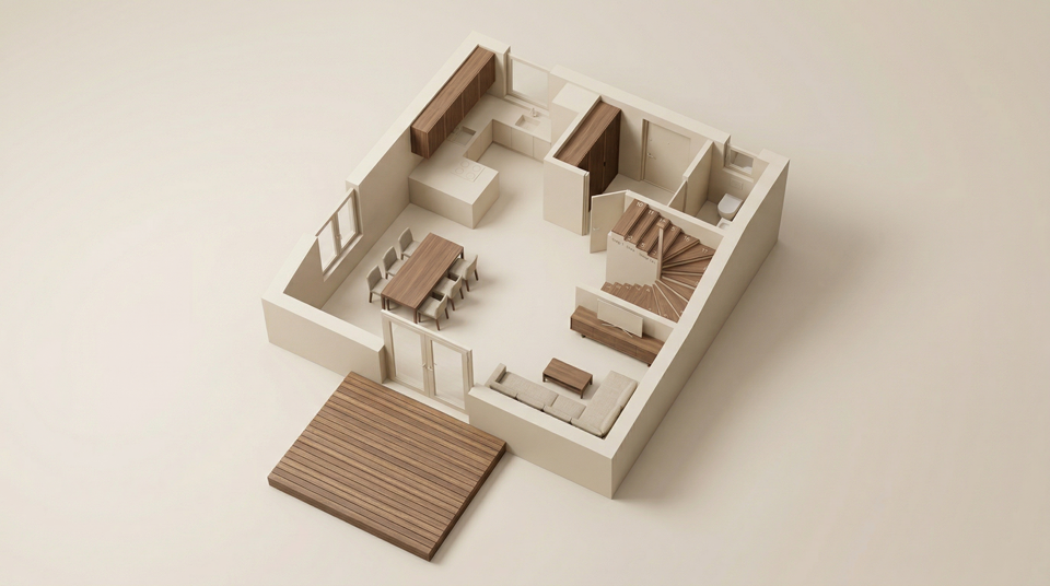 Emotionaler 3D-Grundriss