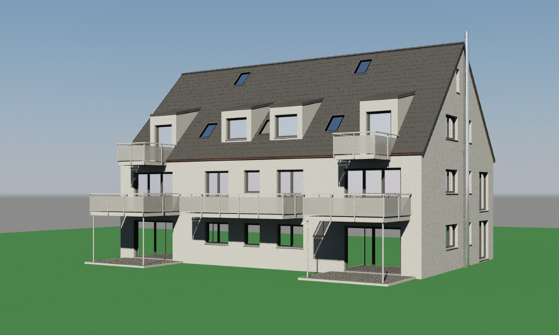 Architekturvisualisierung Vorher Clay Render
